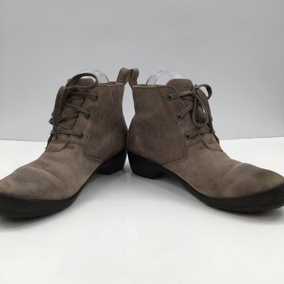 Women's 8.5 Bogs Carrie Chukka Boots Ankle Booties Waterproof Brown Leather - Picture 12 of 14